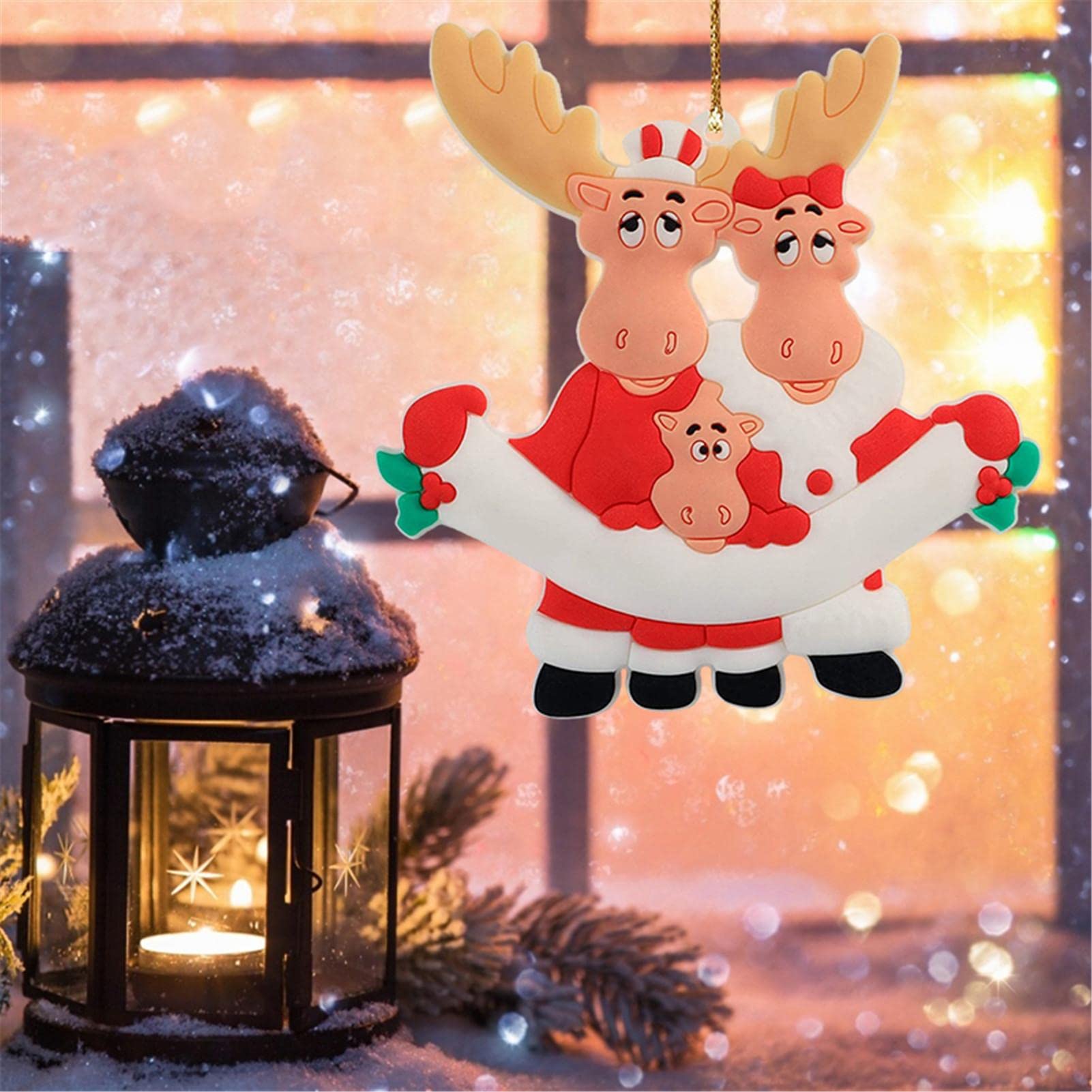 Amazon.co.jp: トナカイファミリークリスマスオーナメント,写真